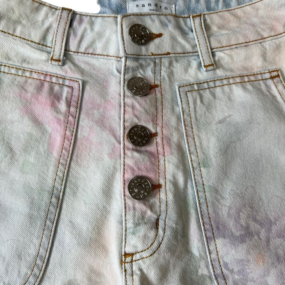 SANDRO Flow Floral Denim Shorts - Picture 3 of 14